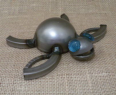 Metal Sea Turtle Sculpture